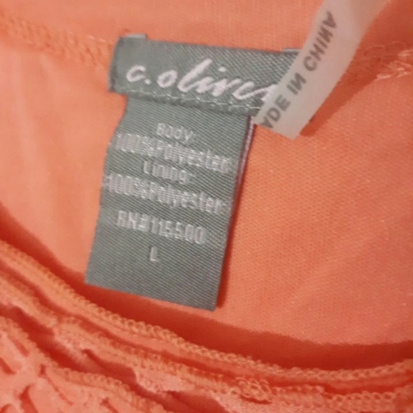 Womens sz Large Coral color Lined Net coverup swimsuit poolside Beachwear - Picture 2 of 6